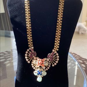 J Crew Crystals and Stones Statement Necklace
